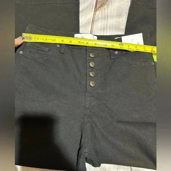 Sam Edelman Women’s  Codie Jeans Button Fly High Rise Wide Leg Ankle Black Sz 30 - Picture 3 of 10